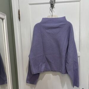 NWT Anthropologie Lavender Funnel neck cropped sweater Large